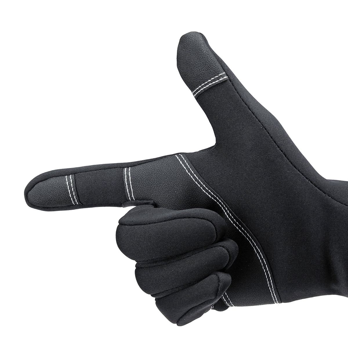 2x Winter Motorcycle Full Finger Gloves Touch Screen Thermal Ski Windproof Black