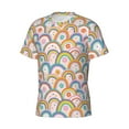 thumbnail image 5 of Vsdgher Rainbow Flowers Print Men's Dry Fit Mesh Athletic Shirts Moisture Wicking Tennis T-Shirt Tops, 5 of 9