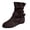 Brown, variant on Womens Hidden Wedge Cuff Ankle Booties Suede Buckle Decor Flat Everyday Outdoor Fashion Short Boots Brown Size 6.5