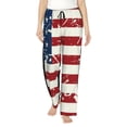thumbnail image 2 of Picia Vintage American Flag Womens Soft Woven Cotton Elastic Waistband Sleep Pajama Pant Lounge Sleep Pant With Pockets And Drawstring-XX-Large, 2 of 9