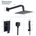 thumbnail image 2 of Raeren Complete Shower System in Matte Black with Rough-In Valve with 8 In. Square Rain Shower Head, 2 of 7