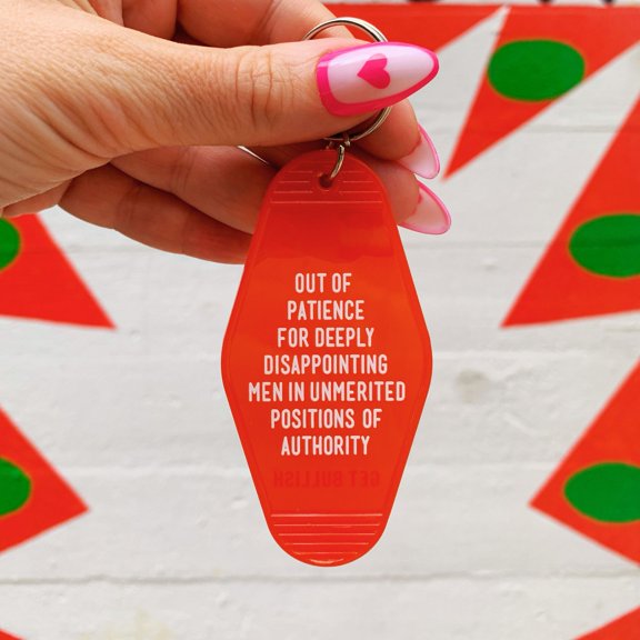 Out of Patience for Deeply Disappointing Men Motel Style Keychain in Red