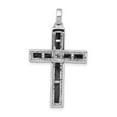 thumbnail image 3 of 14K White Gold Charm Pendant Onyx 1 3Ct. Diamond & Cross, 3 of 4
