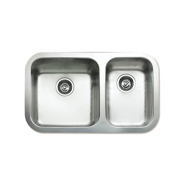 Tarja fregadero de 79 cm (31 pulgadas) Teka BE 2C 785 (TU 30.18 R) submontable BE 2C 785 (TU 30.18 R) para submontar de doble tina en acero inoxidable