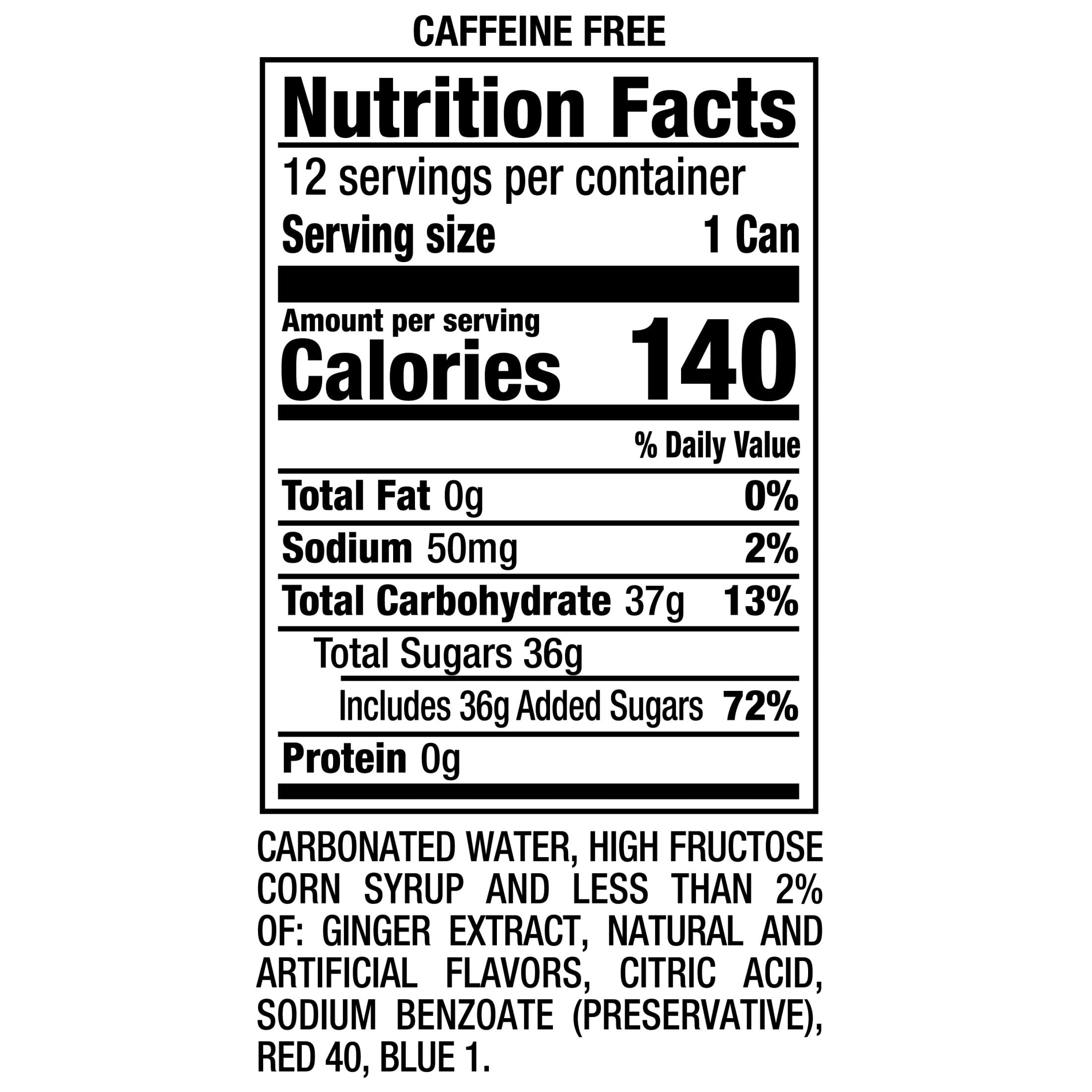 Canada Dry Caffeine Free Cranberry Ginger Ale Soda Pop, 12 fl oz, 12 pack Cans