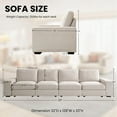 thumbnail image 2 of Fairyland 128" Modern Modular Sofa Couch, 4-Seater Sofas with Large Seat Storage, Deep Seat, Wide Armrests, Side Pockets, USB Port, Removable & Washable Covers for Living Room, Office,Apt(Beige), 2 of 5