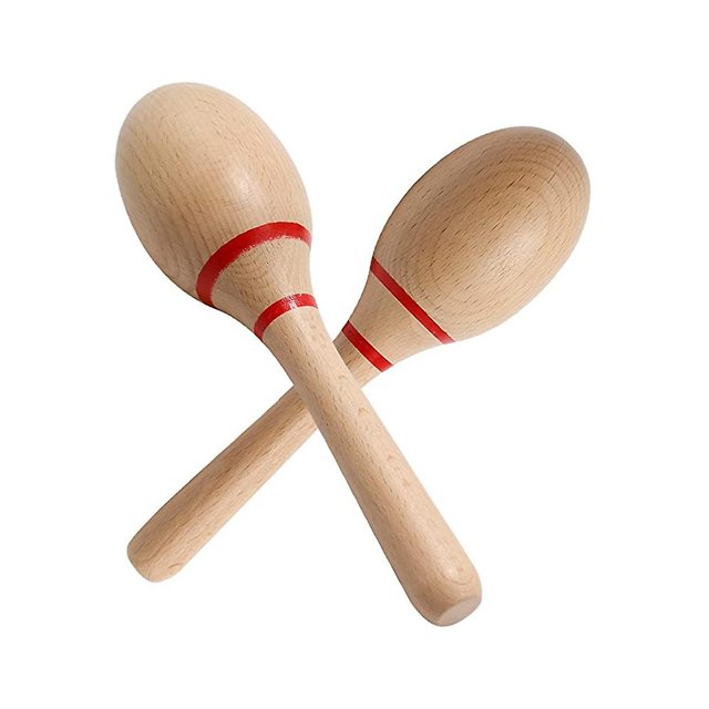 Sonajeros de percusión manual shaofei de 8 pulgadas de madera de haya color madera F