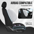 thumbnail image 4 of Coverado Car Seat Covers, Faux Leather with Mesh Fabric Front Car Seat Protectors, 4 Pieces Universal Fit for Most Cars SUV Trucks, Black&Purple, 4 of 10