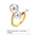 thumbnail image 3 of VNOX Double Simulated Pearl Wrap Ring: gold plated Stainless Steel Large Statement Ring for Women, 3 of 3