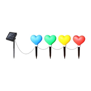 Binwennn 4 Pack Solar Red Heart Stake Lights For Valentines Day Valentine's Day Solar Lights Outdoor Heart Shaped Light Light For Walkway Patio Garden Party Porch Rice Lights Plug in 100 Desk Lamp