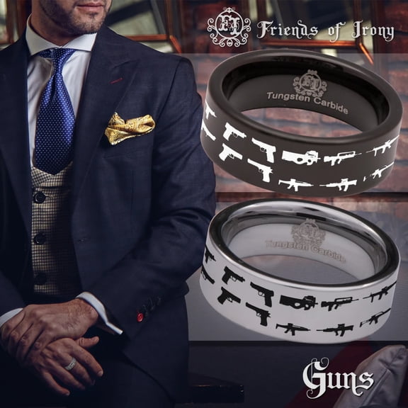 Guns Tungsten Carbide Ring