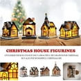 thumbnail image 2 of Christmas Decorations Village House Decor Xmas Lantern Decorative Resin House Collectible Buildings Figurine De Navidad Decoración with LED Light for Kids Set of 4, 2 of 5