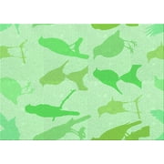 Ahgly Company Indoor Rectangle Patterned Pastel Green Area Rugs, 5' x 8'