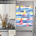 thumbnail image 3 of Yayeee Magnetic Dishwasher Cover for The Front Decoration Home Kitchen Machine Sticker Protector, Red Hand Drawn Sailboats, 3 of 6