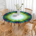 thumbnail image 3 of Colorful Radial Tie Dye Pattern Round Fitted Tablecloth with Elastic Edge,Dining Table Cover Waterproof,Outdoor Round Tablecloth for Camping,Dining,Indoor and Outdoor, 3 of 7