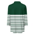 thumbnail image 5 of CLOISE Blouses for Women Fall Cute Striped Tops Lapel V Neck 3/4 Sleeve Shirts Tunic Colorblock Basic Blouses Elegant Clothes Army Green XL, 5 of 5