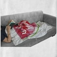 thumbnail image 6 of Lifestyle Soft Flannel Fleece Throw Blanket, Watercolor Watermelon with Hello Summer Motivation Words Paint Print, Cozy Plush for Indoor and Outdoor Use, 50" x 60", Red and Green, by Ambesonne, 6 of 6