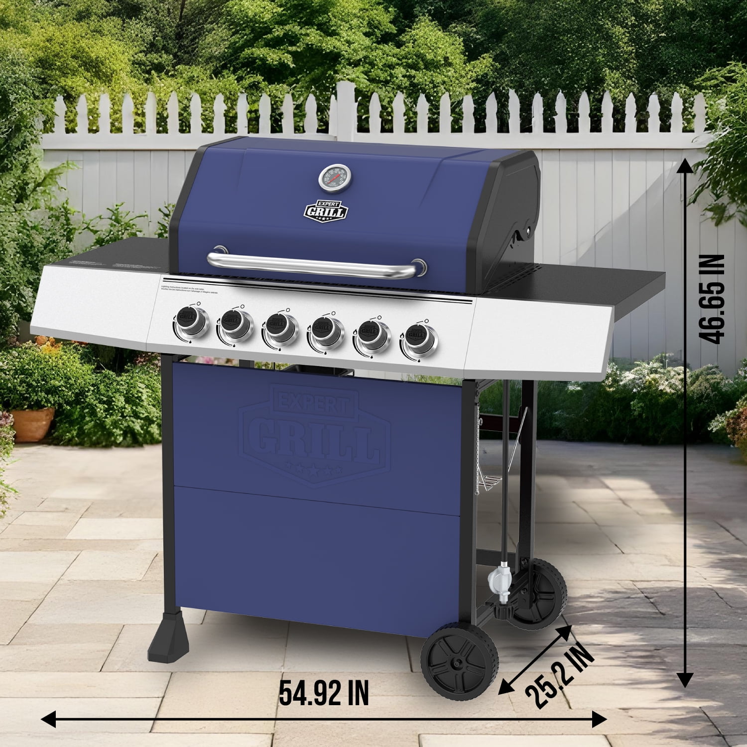 Free Shipping! Expert Grill 6 Burner Propane Gas Grill Blue with