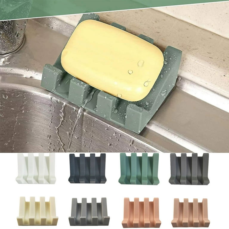 UDIYO Silicone Soap Dish Self Draining Soap Dish Shower Waterfall