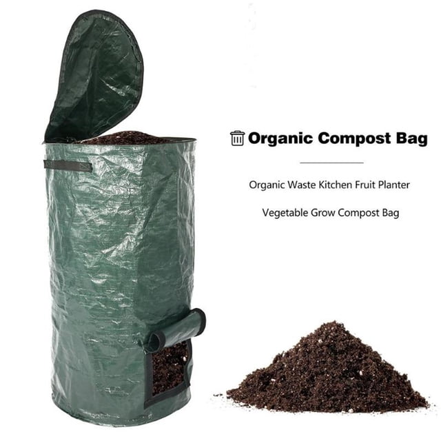 Amdohai Sacs à Ordures Compostables Sac pour Déchets de Jardin Sac de Jardinage en PE Sac Réutilisable pour Restes de Nourriture pour Pelouse Piscine Feuille Sac pour Déchets de Cour