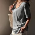 thumbnail image 6 of Helii Light Ashy Womens Tops Women's V Neck Half Sleeve Solid Casual Loose Fit Basic T-Shirt Top for Women, 6 of 6