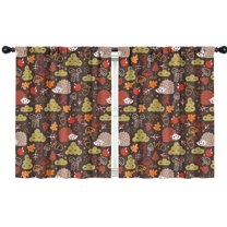 Blackout Kids Curtains,Hedgehog and Mushroom Childrens Insulated Curtains Set Of 2,Bedroom Essentials,Toddler Room Decor 42"x54"(106x137cm)