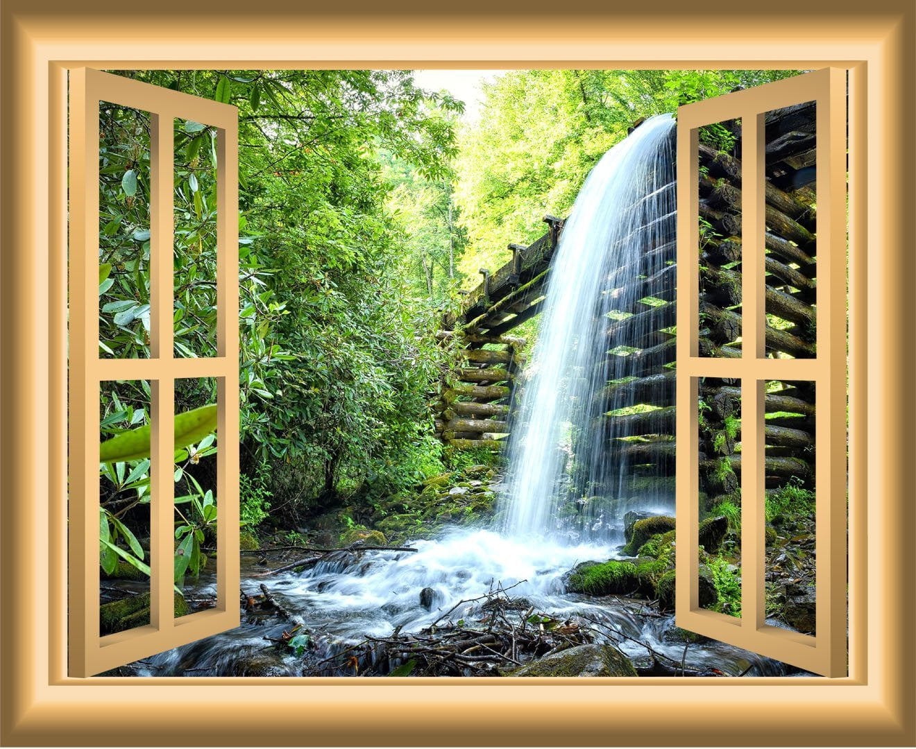 VWAQ 1X Waterfalls 3D Window Wall Decal Waterfall Decor ...