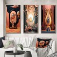 thumbnail image 1 of Designart "Awakening of Consciousness Future Geometry II" Modern Geometric Framed Wall Art Set Of 3 - Pink Abstract Frame Gallery Set For Office Decor, 1 of 6