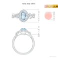 thumbnail image 5 of ANGARA Natural Oval 1 ct Aquamarine Twisted Vine Ring with Diamond Halo in 14K White Gold for Women (Size-8x6mm) | March Birthstone, Anniversary, Jewelry Gift for Women | Natural Aquamarine Ring, 5 of 10