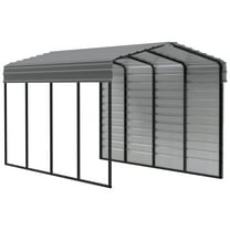 Arrow 10 x 20 x 9 ft Charcoal Carport With 1 Side Wall Kit