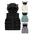 thumbnail image 4 of BULLPIANO Kids Baby Boys Girls Warm Thick Puffer Vest Cotton Jacket Toddlers Hooded Lined Waistcoat Jacket Coats Winter Outerwear 1-6 Year, 4 of 5