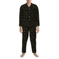 thumbnail image 3 of Naloa Gold Spiders And Cobwebs Men’s Pajamas Set - Long Sleeve Button Down Sleep Shirt and Pajama Bottoms Sleepwear Set-Large, 3 of 7