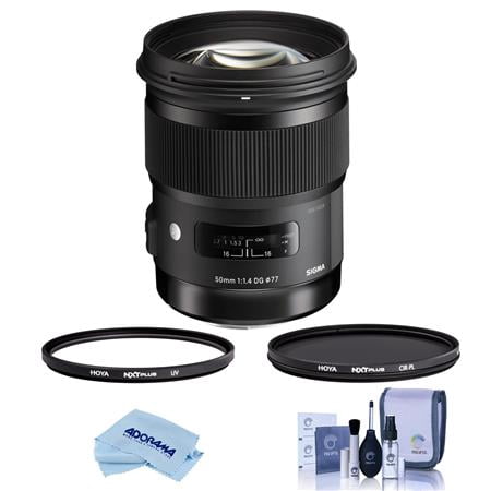 UPC: 0192223130760 | 50mm f/1.4 DG HSM ART Lens for Leica L  Bundle with Hoya NXT Plus 77mm UV+CPL Filter Kit  Cleaning Kit  Cloth