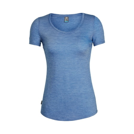 Icebreaker Women's Cool-Lite Sphere S/S Scoop Neck T-Shirt Marine/Snow/Stripe S