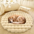thumbnail image 6 of Lanola Deluxe Plush Dog Crate Beds, Washable Soft Shaggy Round Cat Sleeping Mat Pad, Kitten Supplies for Indoor Pets, Anti-Slip Area Rugs for Living Room Bedroom(Gray,15in), 6 of 7