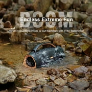 DOSS Extreme Boom+ Bluetooth Speaker with 100W Stereo Sound, Rich Bass, IPX6 Waterproof, 20H Playtime, Power Bank, Mixed Color Light, Portable Speaker for Outdoor, Camping, Beach