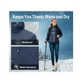 thumbnail image 5 of Little Donkey Andy Womens Warm Recycle Insulated Jacket Hooded Lightweight Windproof Winter Coat Hiking Travel Dark Blue XS, 5 of 6
