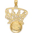 thumbnail image 4 of 14K Yellow Gold Swoosh Basketball And Net Charm (28.9 X 25.1) Made In United States k8754, 4 of 5