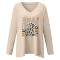 thumbnail image 3 of HUITKMM Chemises pour Femmes Mode Décontractée Col en V Imprimé Manches Longues T-Shirt1, 3 of 4
