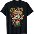 thumbnail image 2 of 100% Cotton Unisex Mexican Let's Fiesta Sombrero Cat Cinco De Mayo Funny Cat Men Women T-Shirt, 2 of 5