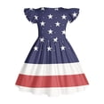 thumbnail image 4 of Posijego Girls 4th of July Dresses Star Printed Ruffle Sleeve Dresses Independence Day Dresses for Little Girls, 4 of 6