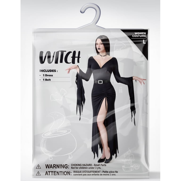 Joyfy Women Long Black Gothic Witch Dress Halloween Costume Fancy Dress-up  Cosplay - Walmart.com
