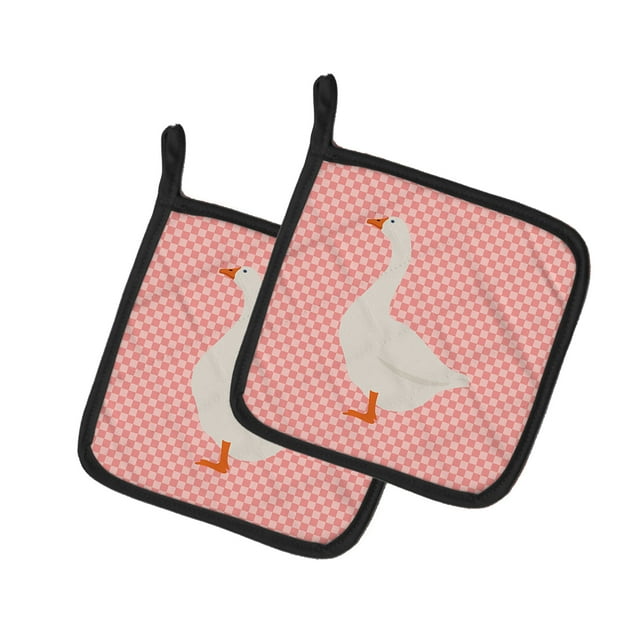 Carolines Treasures BB7892PTHD Embden Oie Rose Check Paire de Porte-Pots