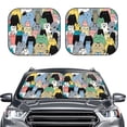 thumbnail image 6 of Lsque Different Cats 2 PCS Windshield Sun Shade | CarFoldable Window Covers | Car Accessories Reflect UV for Universal Cars SUV Truck | Medium, 6 of 7
