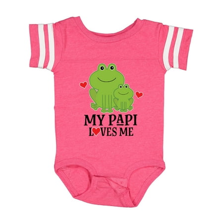 

Inktastic My Papi Loves Me Grandson Frog Gift Baby Boy Bodysuit