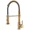 Brushed Gold, variant on Spring Kitchen Sink Faucet Solid Brass Single Handle Pull Down Sprayer Mixer Tap