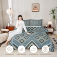thumbnail image 3 of Erosebridal Aztec Aesthetic Twin Comforter Sets, Blue Beige Bedding Set, Gray Reversible 2-Piece, 1 Comforter and 1 Pillowcase, 3 of 6