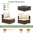 thumbnail image 3 of Costway 7 PCS Patio Rattan Furniture Set Sectional Sofa Cushioned Garden Brown, 3 of 10