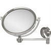 8 Inch Wall Mounted Extending Make-Up Mirror with Smooth Accents - Polished Chrome / 3X