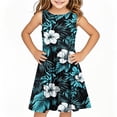 thumbnail image 2 of SGFCWSX Girls Sleeveless Dress A-Line Soft Crew Neck Floral Print Summer Party Dresses for Teens Multicolor Size 13-14 Years, 2 of 6